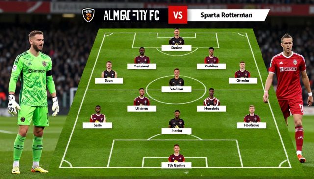 Almere City FC en Sparta Rotterdam: Opstellingen met 3 aanpassingen