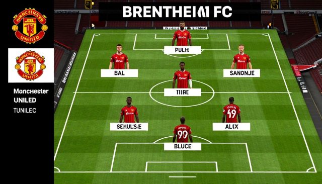 Manchester United en Brentford FC: opstellingen met vijf veranderingen