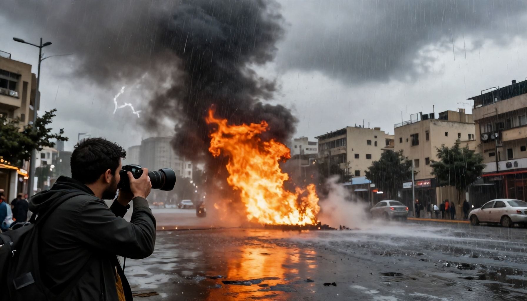 Beiroet onder vuur tijdens hevige onweersbuien