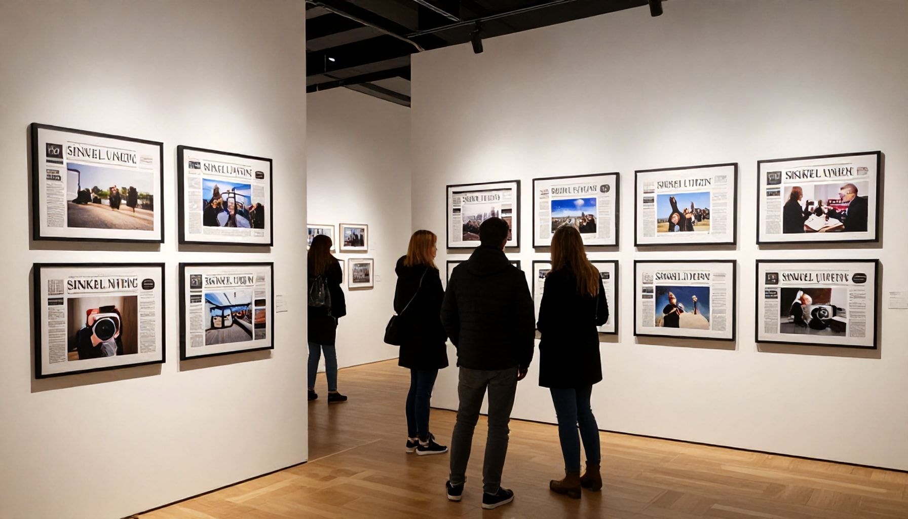 Bezoekers ervaren de tentoonstelling