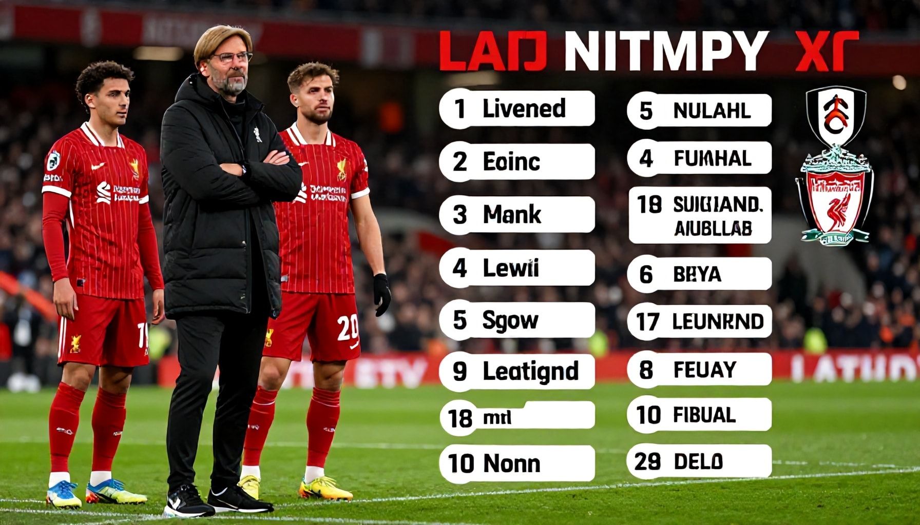 De opstelling van Jürgen Klopp