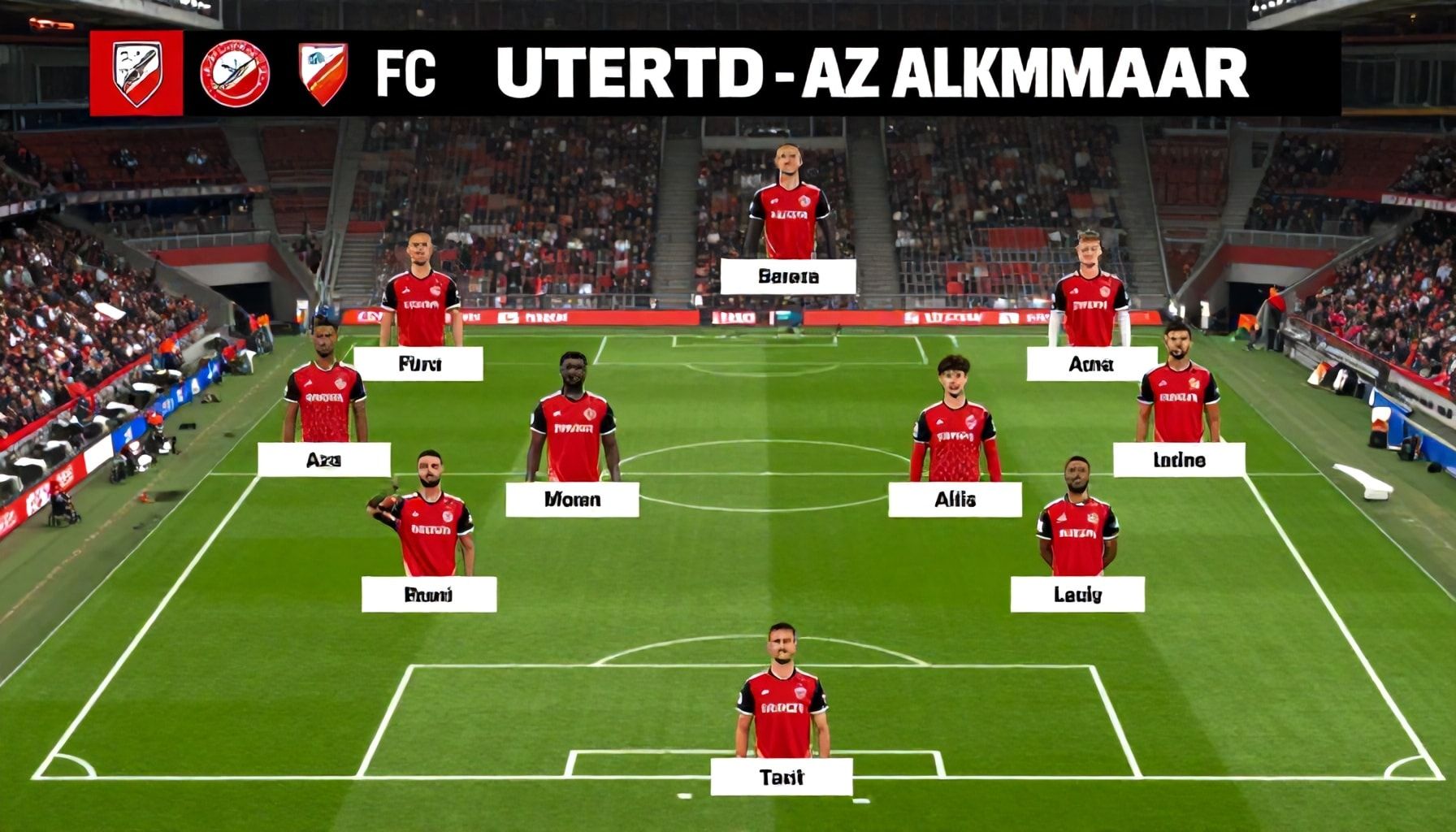 De opstellingen van FC Utrecht en AZ Alkmaar