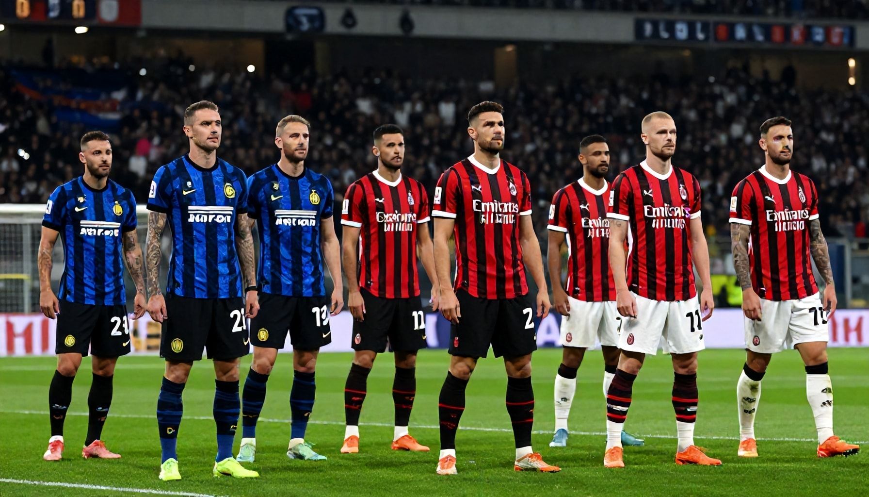 De opstellingen van Inter en AC Milan