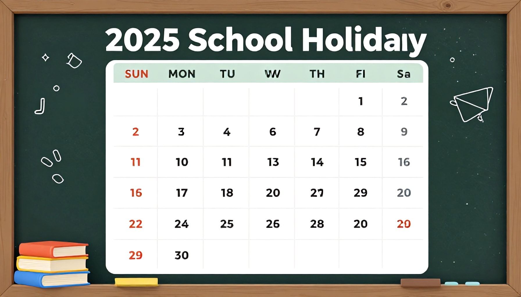 De planning van de schoolvakanties 2025