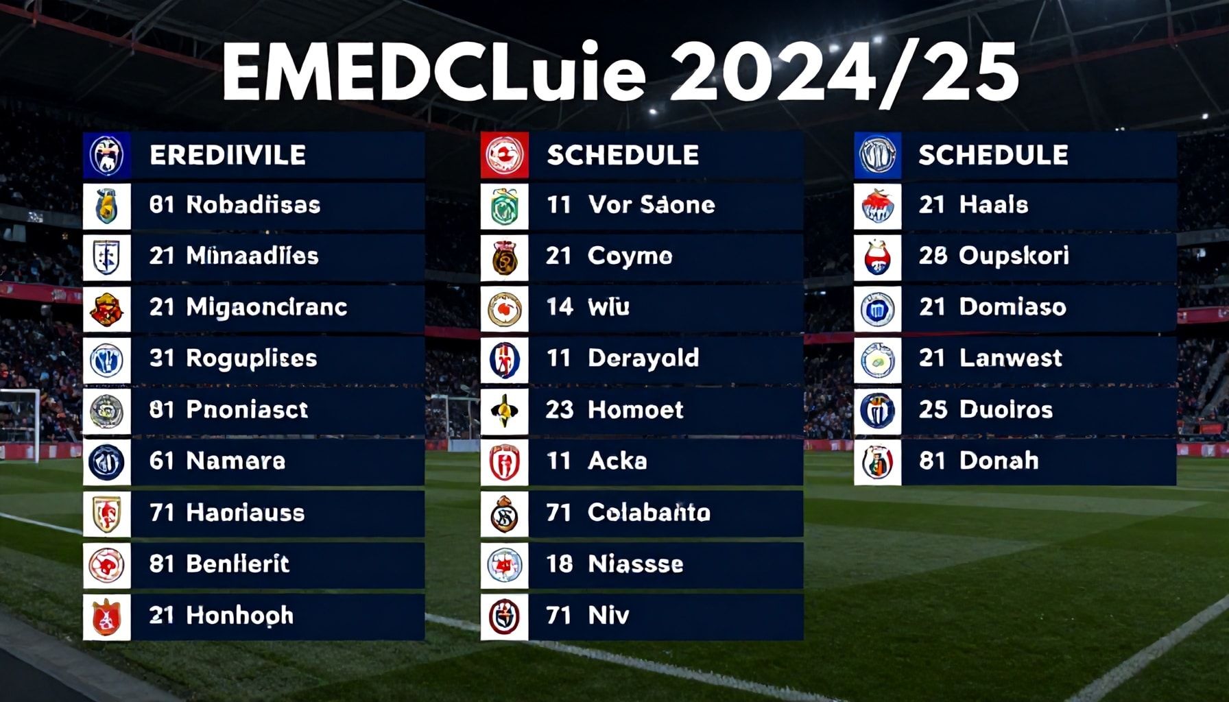 Hoe je het volledige Eredivisie 2024/25 speelschema voor je club snel vindt*