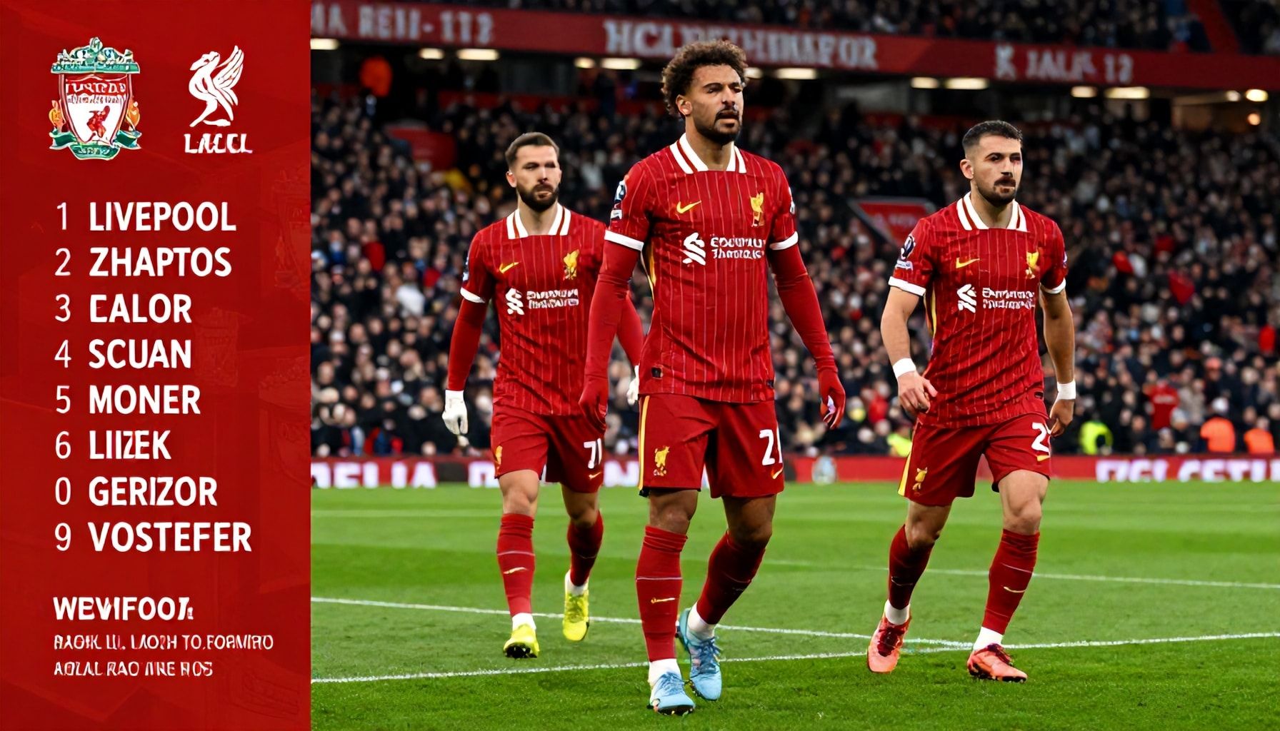 Liverpool kiest voor aanvalsvormatie