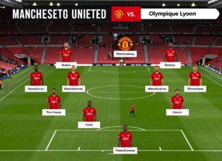 Manchester United en Olympique Lyon: opstellingen met 10 debutanten