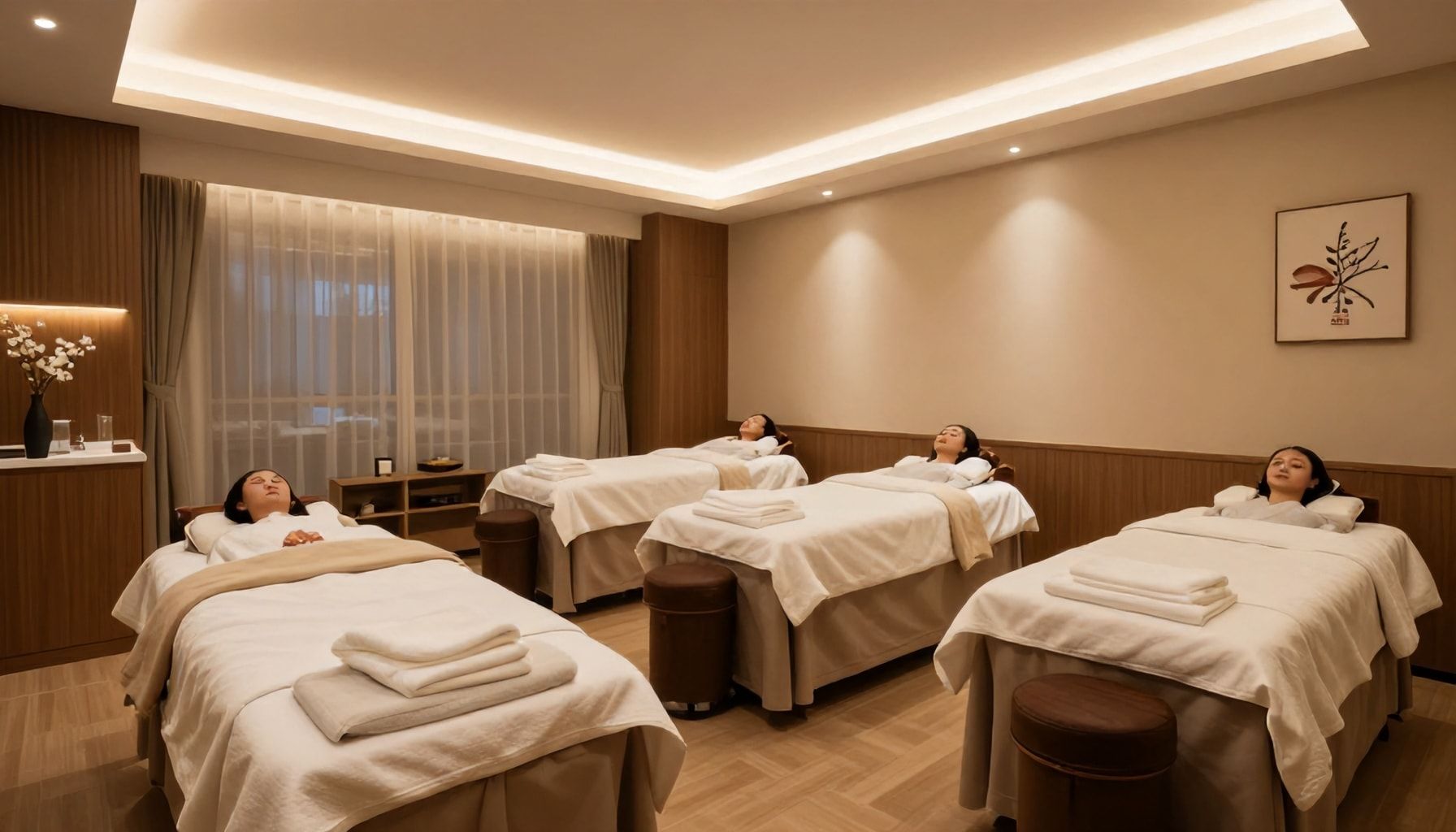 Twaalf luxe behandelkamers voor ontspanning