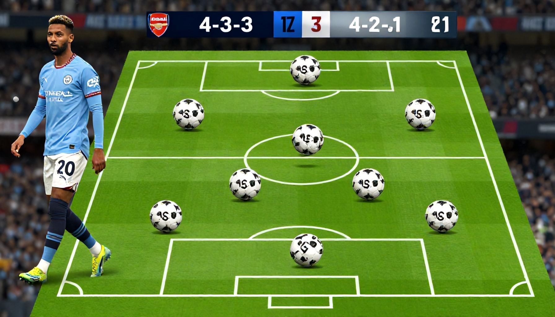 Waarom de keuze voor een 4-3-3 of 4-2-3-1 van invloed is op het resultaat van Manchester City vs Arsenal*
