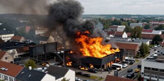 Grootschalige brand verwoest 12 bedrijfspanden in Cranenbroek Dongen