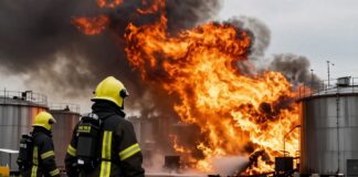 Brandweer blust grote vuurzee bij Sassenheim na explosie in 12 opslagtanks