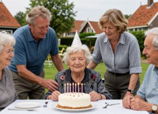 91-jarige vrouw viert verjaardag met 5 generaties familie in Zeeuws dorp
